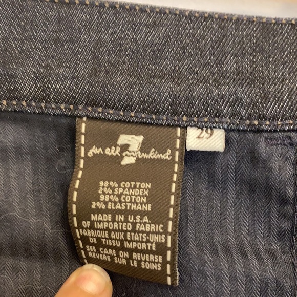 7 For All Mankind Ginger Wide Flare Leg Dark Blue Jeans Size 29 - Picture 9 of 12